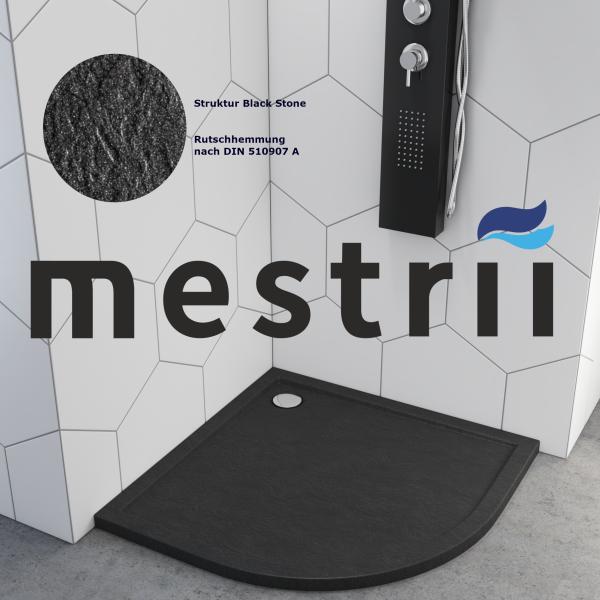 Duschtasse Duschwanne Schwarz Steinoptik Quadrat Rechteck Viertelkreis Fünfeck Black Stone